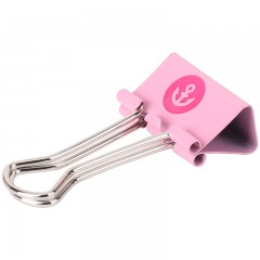 得力 可爱文具长尾夹燕尾夹清新学习办公用品金属票夹 夹子 混色装