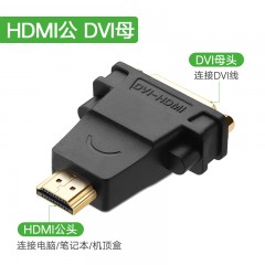 绿联 DVI公转HDMI母 hdmi公转dvi母转换头 双向互转 20123 20124