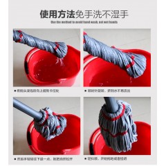 茶花 自拧水拖把家用旋转普通地拖墩布免手洗不锈钢长杆懒人挤水拖