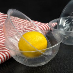 宜洁 一次性塑料碗透明汤碗小吃碗烧烤野餐345ml（20只/袋）Y-9668