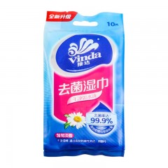维达  湿巾清新舒爽湿纸巾雏菊清香独立10包100片VW1012