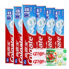 高露洁 6支成人儿童家庭套装美白防蛀牙膏牙渍口气清新