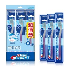 佳洁士 三重护理牙刷6支 crest洁齿护龈耐用软毛三重牙刷牙齿