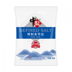 中盐 精制食用盐400g未加碘无碘食盐不加碘小包
