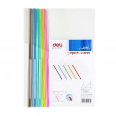 得力 10个装加厚抽杆夹 a4拉杆夹透明 学生办工用品公书皮夹子简历会议合同收纳讲义报告资料夹抽干文件夹