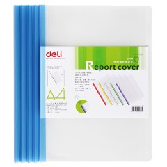 得力 办公用品透明抽杆文件夹拉杆夹1cm彩色文件报告夹 5539