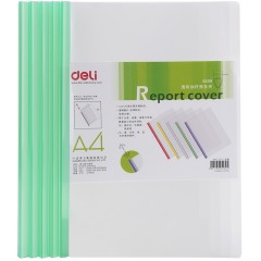 得力 办公用品透明抽杆文件夹拉杆夹1cm彩色文件报告夹 5539