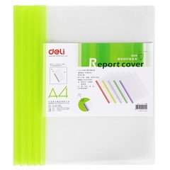 得力 办公用品透明抽杆文件夹拉杆夹1cm彩色文件报告夹 5539