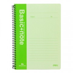 得力 7684记事本 80页笔记本文具A5日记本练习本螺旋装订本软面抄