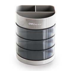 得力 9147多功能笔筒办公商务塑料得力笔座创意时尚收纳