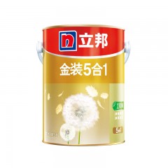 立邦漆 金装净味五合一 5L白色乳胶漆内面漆油漆 墙面漆环保
