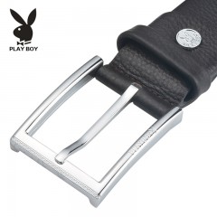 花花公子 皮带男士针扣头层软牛皮中年青年百搭裤带休闲韩版潮腰带