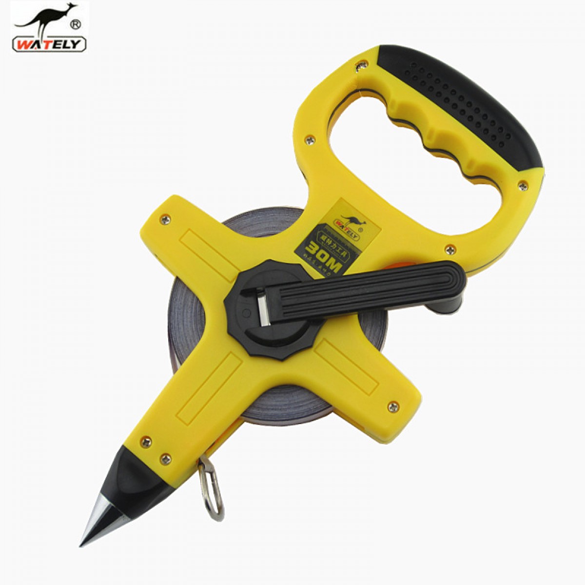 wately威特力卷尺钢卷尺架尺插地尺盘尺钢盒尺30米50米