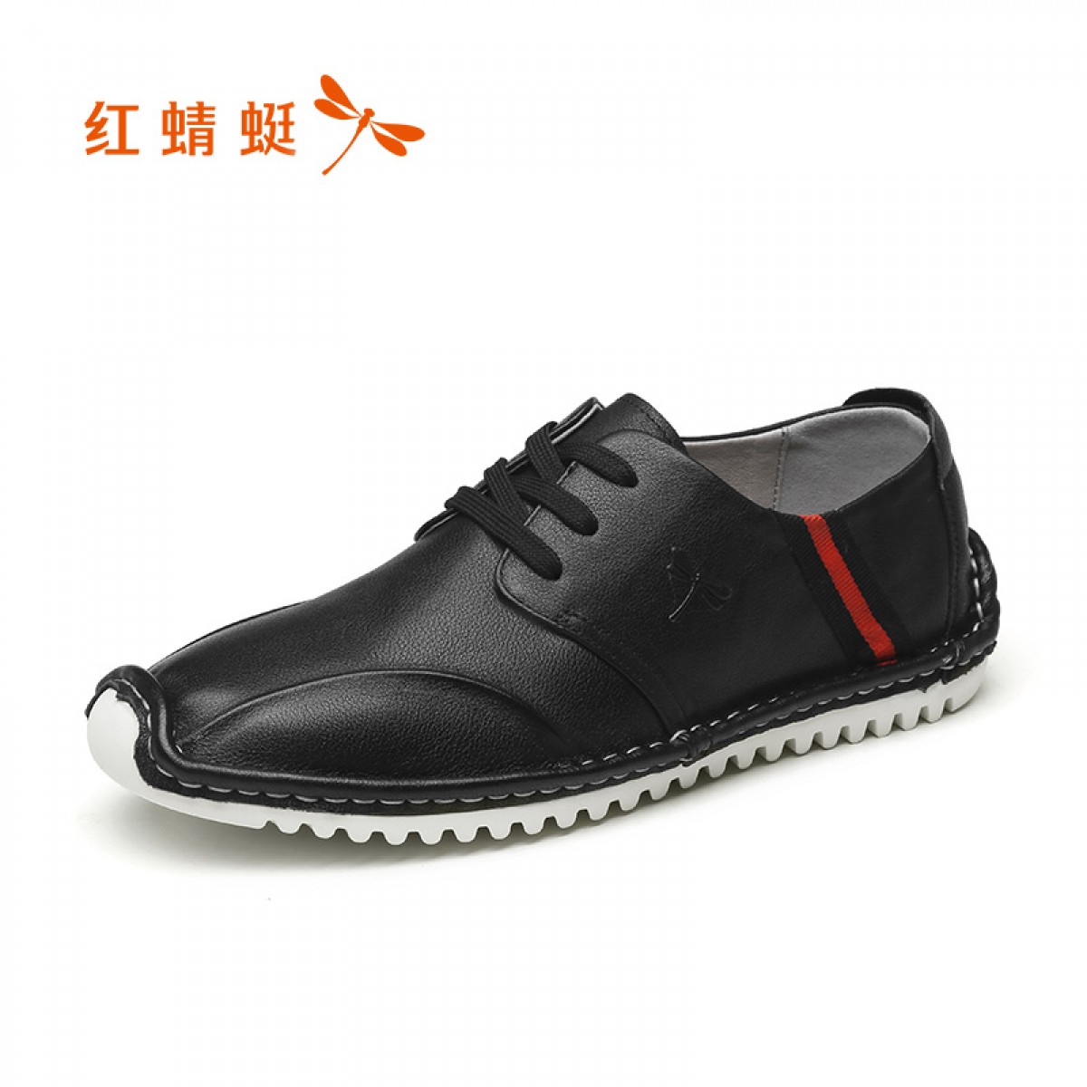 红蜻蜓真皮男鞋春季新款日常休闲鞋子男透气皮鞋
