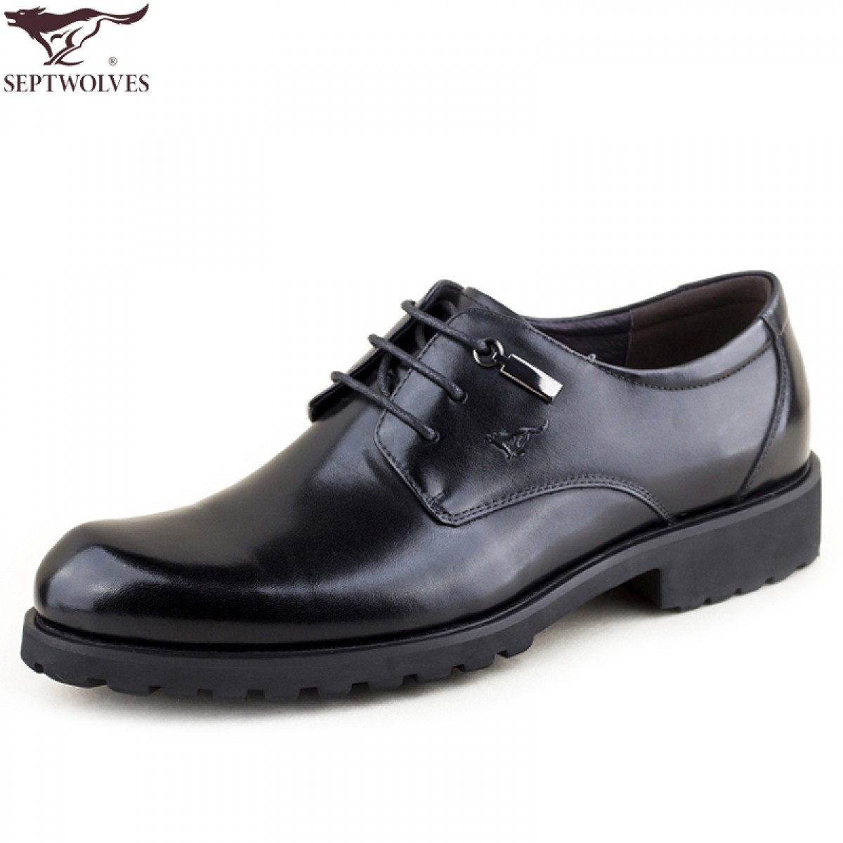 七匹狼皮鞋秋冬季软头层牛皮大头鞋欧美商务大码男士真皮男鞋