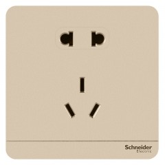 施耐德 开关插座绎尚金色 正五孔插座 暗装二三插电源开关插座面板