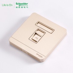 施耐德 电话插座电话面板 弱电插座 绎尚薄暮金