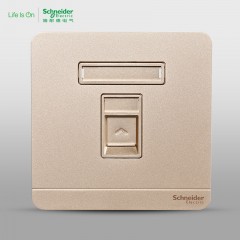 施耐德 电话插座电话面板 弱电插座 绎尚薄暮金