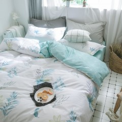 国产 纯棉四件套全棉学生宿舍单人床上三件套1.5m