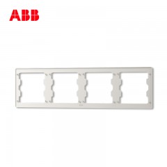 ABB 开关插座 轩致无框 雅典白色四位多联安装框 四联边框AF641