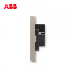 ABB 开关插座 轩致无框 朝霞金色 一位16A三孔空调插座AF206-PG