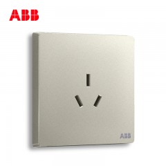 ABB 开关插座面板空调插座墙壁电源三孔插座16A轩致银色AF206-CS