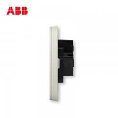 ABB 开关插座面板空调插座墙壁电源三孔插座16A轩致银色AF206-CS