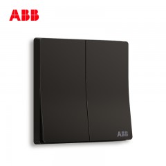 ABB 开关插座 轩致无框 星空黑色 二位二开单控开关面板AF122-885