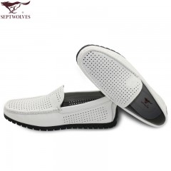 七匹狼 皮凉鞋头层牛皮镂空打孔男士时尚潮流软底软面真皮男鞋