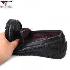 七匹狼 皮凉鞋头层牛皮镂空打孔男士时尚潮流软底软面真皮男鞋