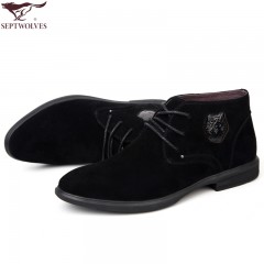 七匹狼 男鞋新款磨砂头层牛皮软底软面男士商务正装