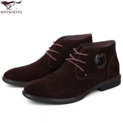 七匹狼 男鞋新款磨砂头层牛皮软底软面男士商务正装