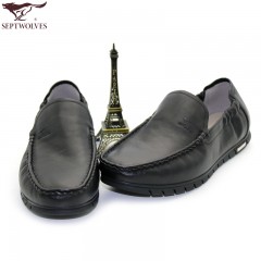 七匹狼 男鞋新款夏季头层牛皮真皮软底休闲皮鞋驾车鞋懒人鞋子