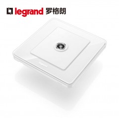 罗格朗 冰莹白有线电视插座面板闭路插座有线插座 电视机插座面板