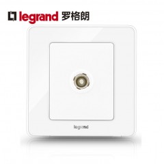 罗格朗 冰莹白有线电视插座面板闭路插座有线插座 电视机插座面板