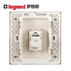 罗格朗 开关插座网线插座电脑插座面板网络插座网口网线盒金色