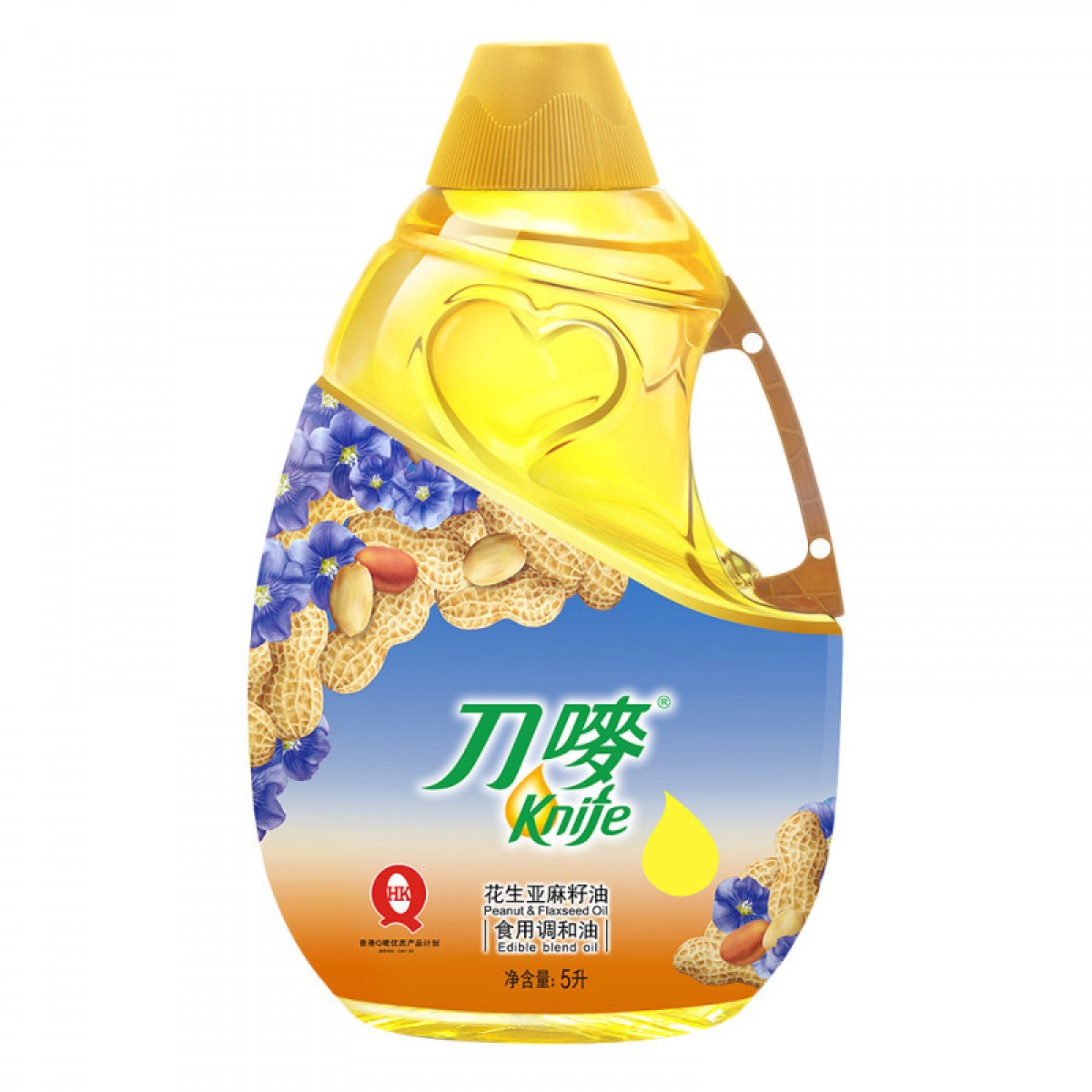 刀唛/knife 花生亚麻籽油 食用调和油5l 源于香港 金黄通透香味浓郁