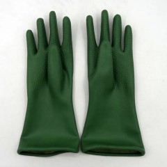 和讯自有产品 绿色耐酸碱化工溶剂劳保手套丁基尼龙衬里工业手套加厚加内衬透气