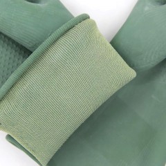 和讯自有产品 绿色耐酸碱化工溶剂劳保手套丁基尼龙衬里工业手套加厚加内衬透气