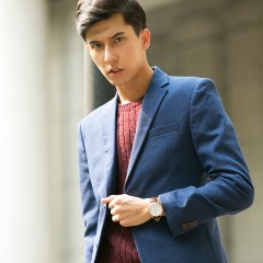 天王表 防水自动机械表 时尚真皮带男士手表GS5918