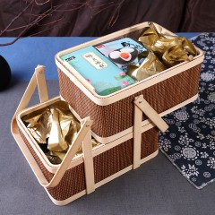 张阿庆  粽子肉粽嘉兴批发双层竹篮礼盒装早餐即食咸熟鸭蛋团购送礼