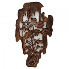 国产  木雕挂件 香樟木头雕刻画工艺品中式客厅墙壁背景实木质艺术