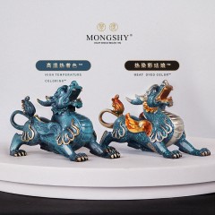 国产  全铜招财镇宅貔貅摆件一对开业礼品办公室摆设商务艺术品雕塑创意