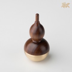 国产 铜师傅 铜木主义《不倒翁葫芦镇纸》 美国黑胡桃 黄铜 木蜡油