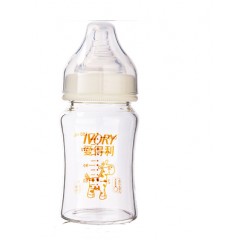 爱得利 玻璃奶瓶宽口径新生婴儿宝宝玻璃奶瓶150ml大容量240mL