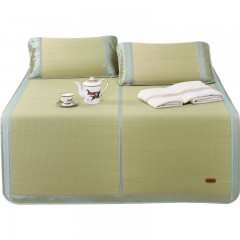 黄古林  海绵草席1.2m床折叠三件套 双人床夏季加厚天然凉席