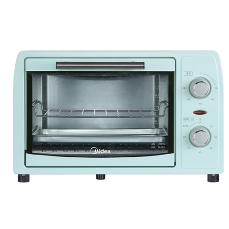 美的mideapt12b0家用小烤箱上下石英管均匀烘焙12l淡雅绿单位台