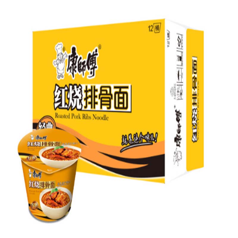 康师傅经典红烧排骨桶面12桶整箱单位箱