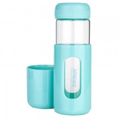 哈尔斯 玻璃杯时尚胶囊塑玻杯 男女士便携玻璃水杯子茶杯350ML  LBL-350-10