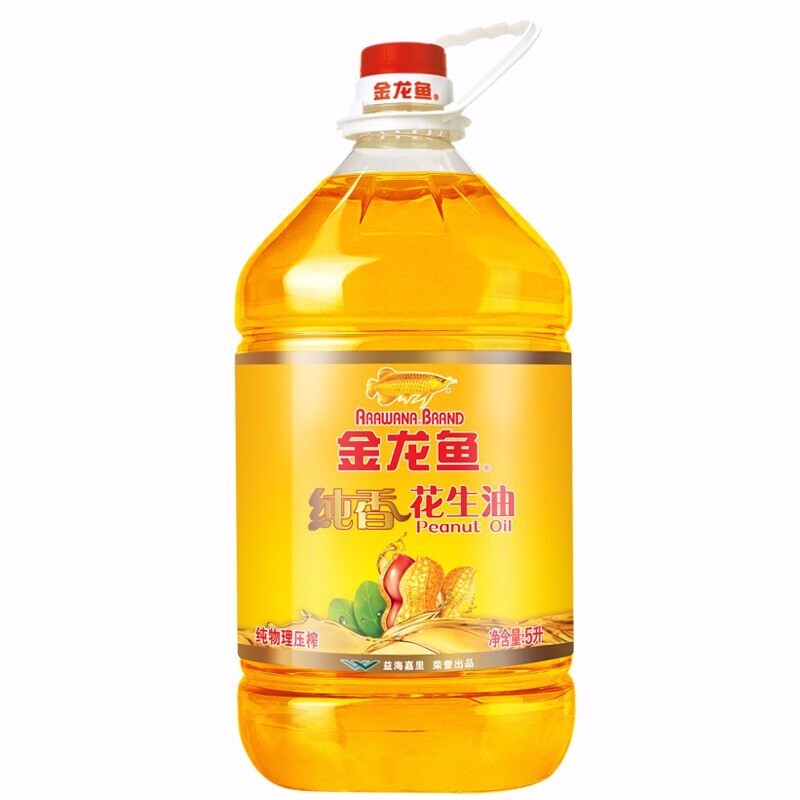 金龙鱼纯香花生油5l 纯物理一级压榨 食用油桶装油家庭用油 单位:桶